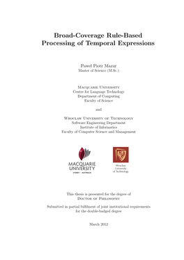 Broad-Coverage Rule-Based Processing of Temporal Expressions