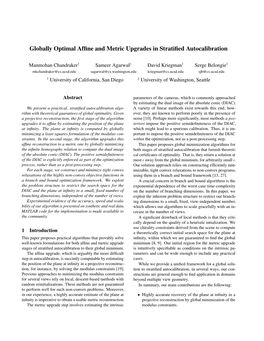 Globally Optimal Affine and Metric Upgrades in Stratified Autocalibration