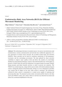 Unobstructive Body Area Networks (BAN) for Efficient Movement Monitoring