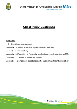 Chest Injury Clinical Guidelines