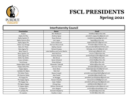 FSCL PRESIDENTS Spring 2021