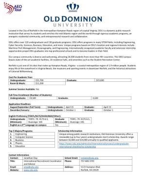 Old Dominion University Information Guide