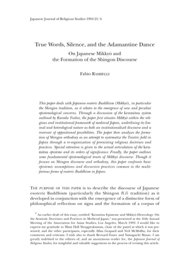 On Japanese Mikkyõ and the Formation of the Shingon Discourse