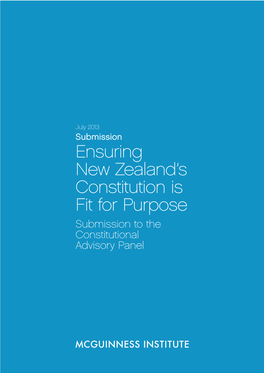 Ensuring New Zealand's Constitution Is Fit for Purpose