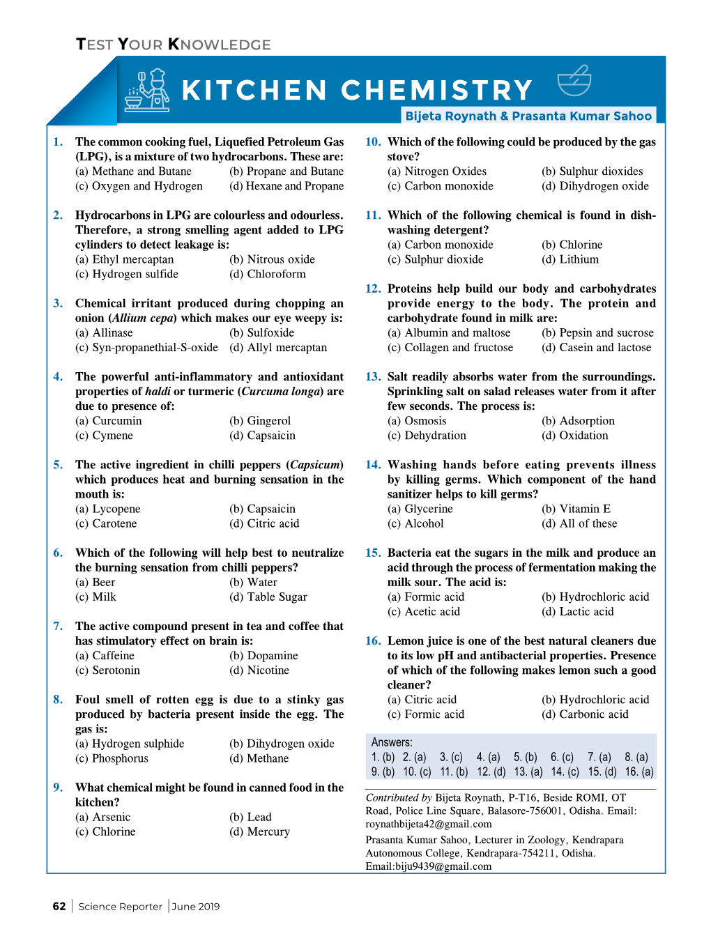 KITCHEN CHEMISTRY Bijeta Roynath & Prasanta Kumar Sahoo