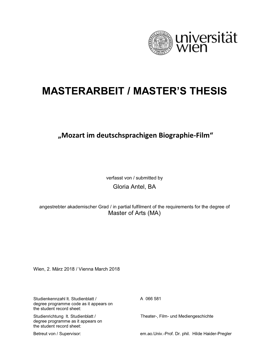 Masterarbeit / Master's Thesis