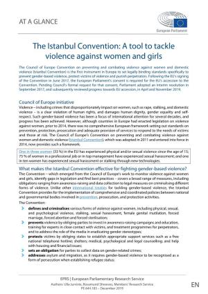 The Istanbul Convention, a Tool to Tackle Violence Against Women