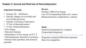 Chapter 3. Second and Third Law of Thermodynamics