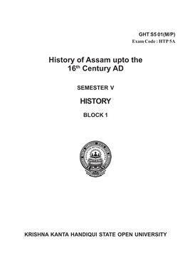 History of Assam Upto the 16Th Century AD