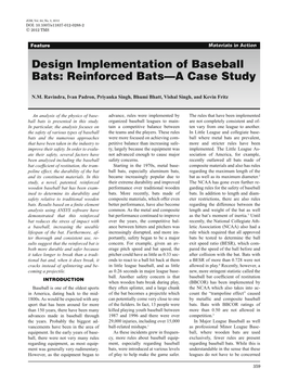 Design Implementation of Baseball Bats: Reinforced Bats—A Case Study