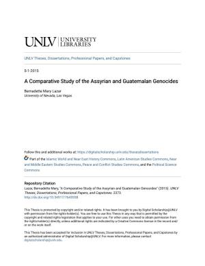 A Comparative Study of the Assyrian and Guatemalan Genocides