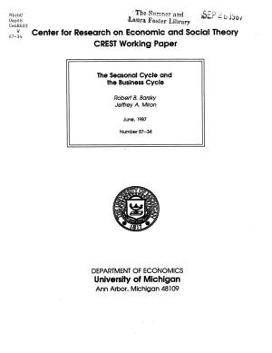 Center for Research on Economic and Social Theory CREST Working Paper