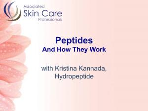 Peptides and How They Work with Kristina Kannada, Hydropeptide Fine Lines and Wrinkles Are the #1 Concern for Skin Care Consumers Chronological Vs