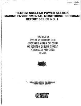 Final Report on Gas Saturations in the Inshore Marine Waters of Cape