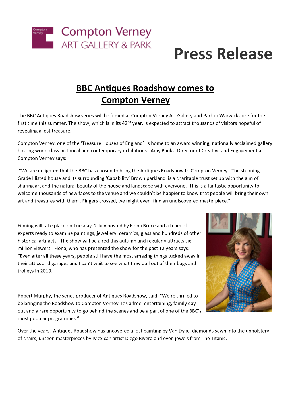 Antiques Roadshow Press Release