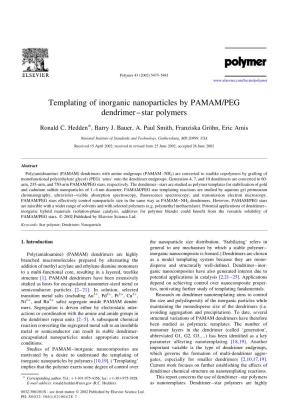 Templating of Inorganic Nanoparticles by PAMAM/PEG Dendrimer-Star