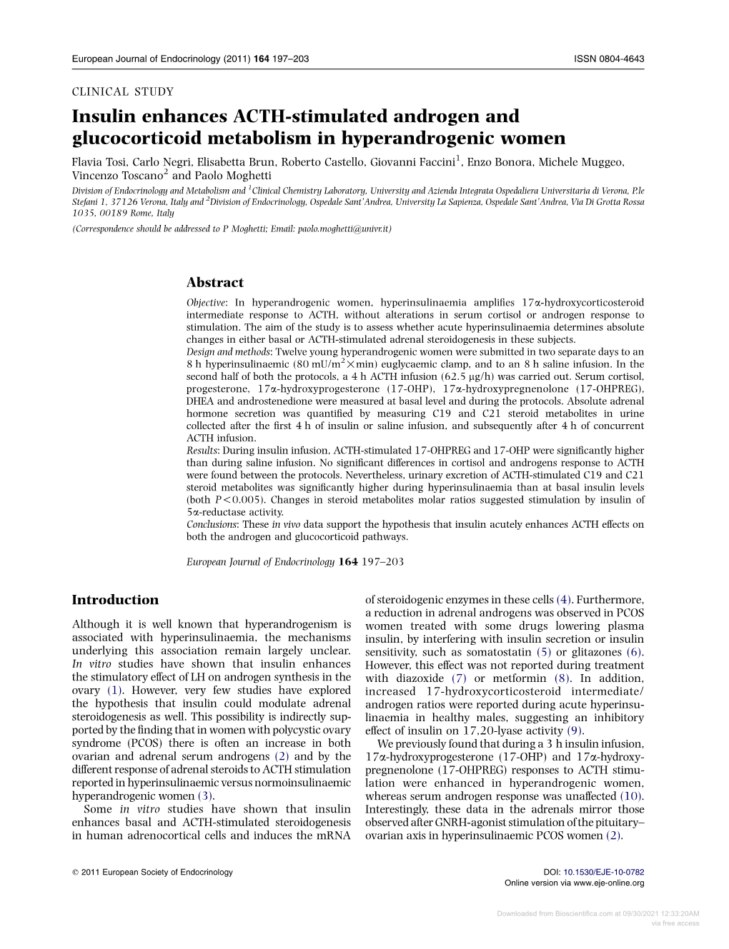 Insulin Enhances ACTH-Stimulated Androgen and Glucocorticoid Metabolism in Hyperandrogenic Women