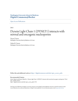 (DYNLT1) Interacts with Normal and Oncogenic Nucleoporins Nayan J