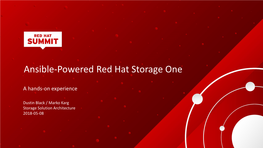 Ansible-Powered Red Hat Storage One