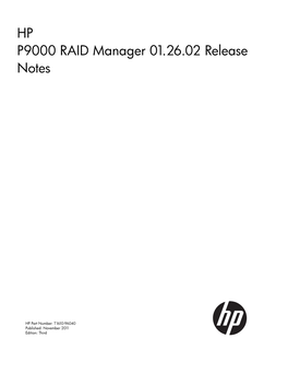 P9000 RAID Manager 01.26.02 Release Notes