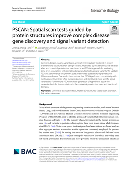 PSCAN: Spatial Scan Tests Guided by Protein Structures Improve Complex Disease Gene Discovery and Signal Variant Detection