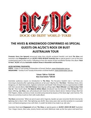The Hives & Kingswood Confirmed As Special Guests on Ac/Dc's Rock Or Bust Australian Tour