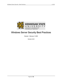 Windows Server Security Best Practices