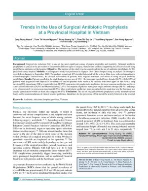 Trends in the Use of Surgical Antibiotic Prophylaxis at a Provincial Hospital in Vietnam