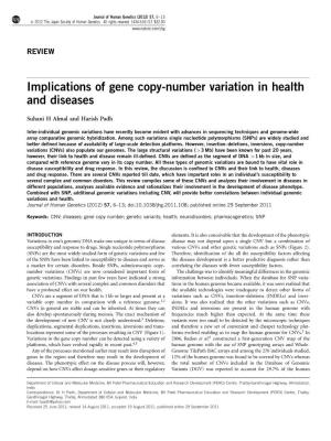 Implications of Gene Copy-Number Variation in Health and Diseases