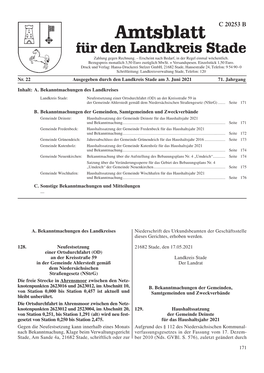 A. Bekanntmachungen Des Landkreises 128