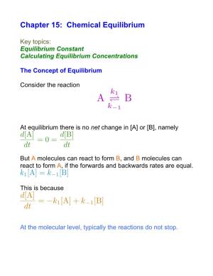 The Equilibrium Constant