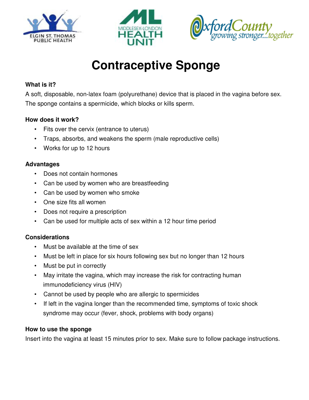Contraceptive Sponge