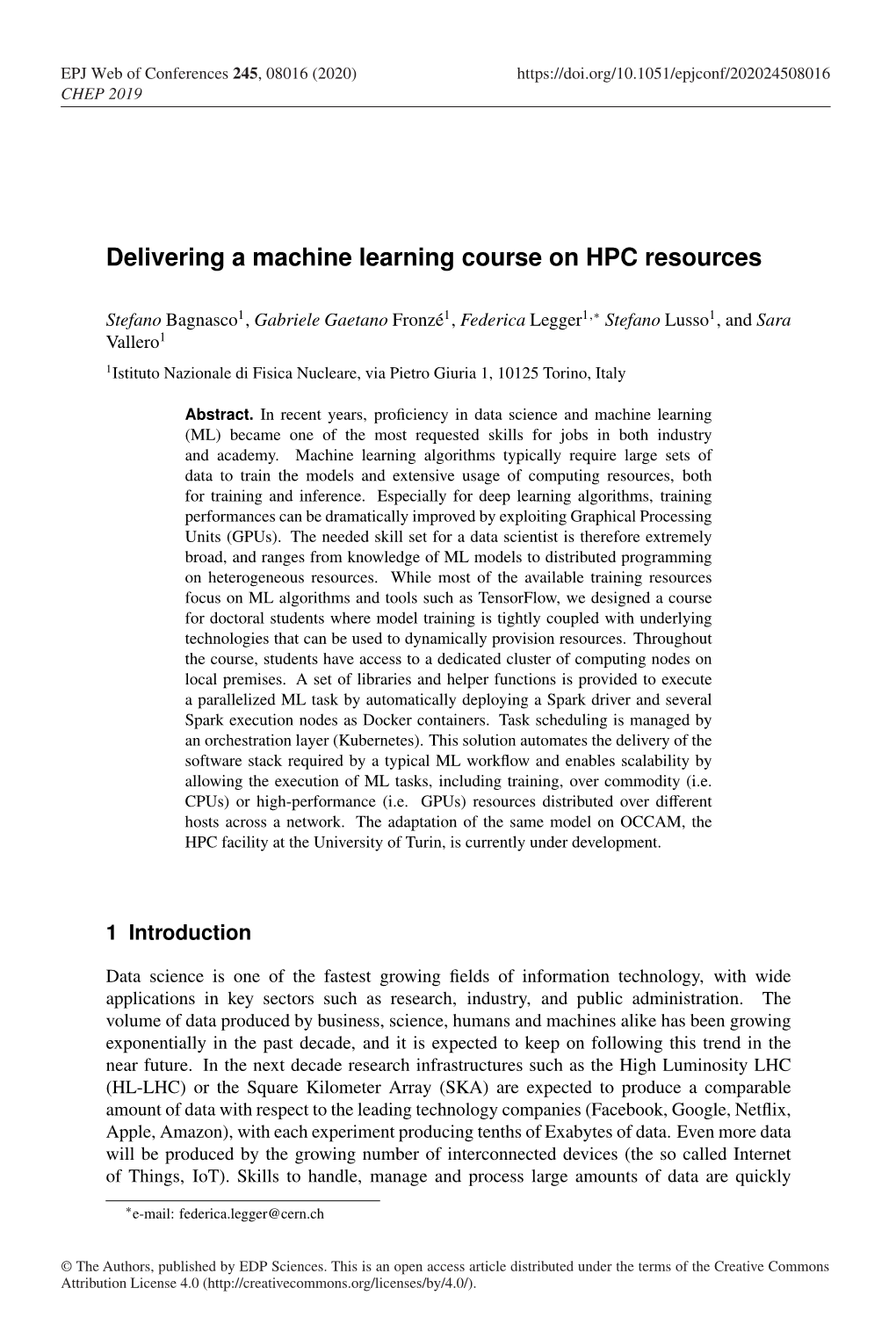 Delivering a Machine Learning Course on HPC Resources