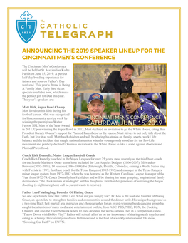 Announcing the 2019 Speaker Lineup for the Cincinnati Men’S Conference