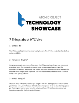 7 Things About HTC Vive