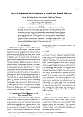 Towards Expressive Speech Synthesis in English on a Robotic Platform