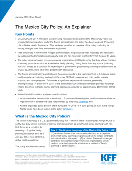 The Mexico City Policy: an Explainer