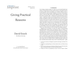 Giving Practical Reasons
