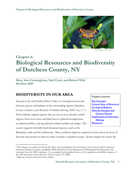 Biological Resources and Biodiversity of Dutchess County, NY