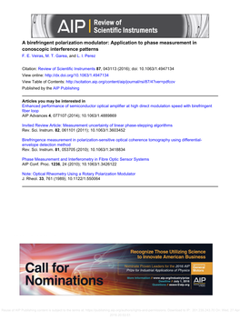 A Birefringent Polarization Modulator: Application to Phase Measurement in Conoscopic Interference Patterns F