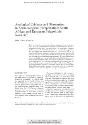 Analogical Evidence and Shamanism in Archaeological Interpretation: South African and European Palaeolithic Rock Art