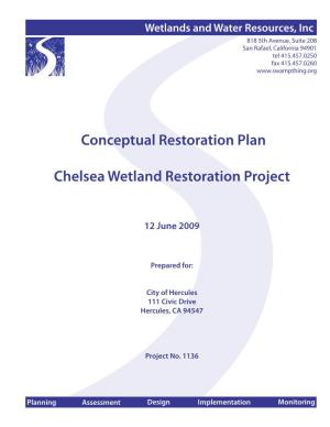 Conceptual Restoration Plan Chelsea Wetland Restoration Project