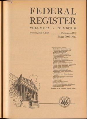 Federal Register Volume 32 • Number 89