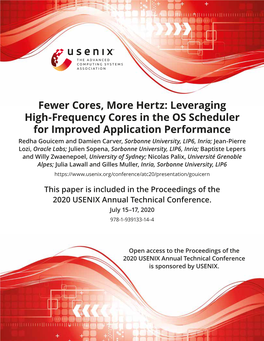 Fewer Cores, More Hertz: Leveraging High-Frequency Cores in the OS Scheduler for Improved Application Performance