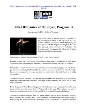 Ballet Hispanico at the Joyce, Program B