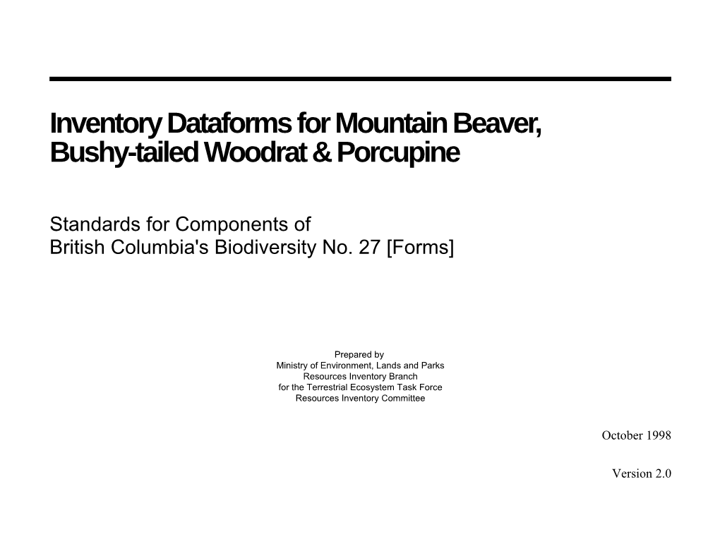 Data Forms and Coding Instructions