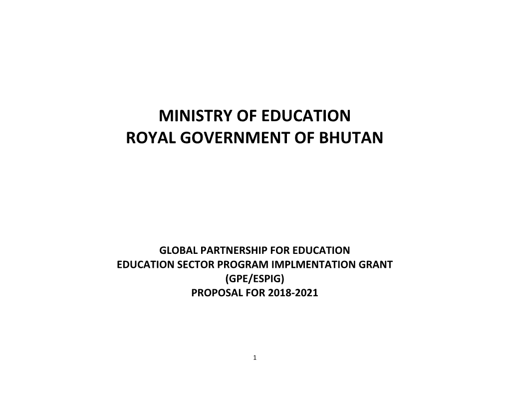 Ministry of Education Royal Government of Bhutan