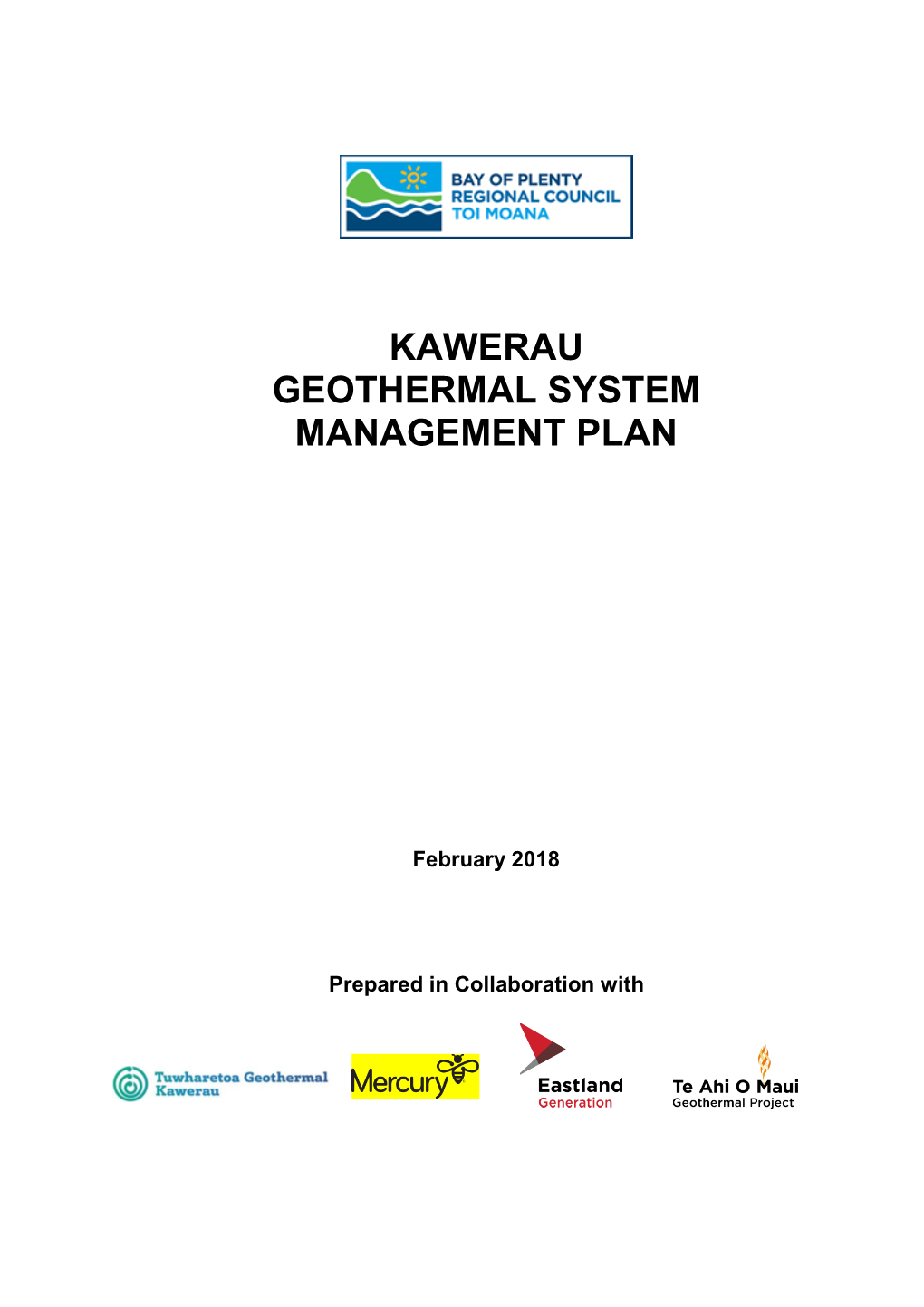 Kawerau Geothermal System Management Plan