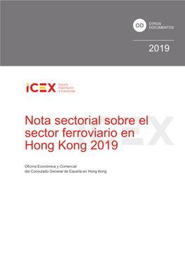Nota Sectorial Sobre El Sector Ferroviario En Hong Kong 2019
