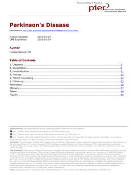Parkinson's Disease View Online At